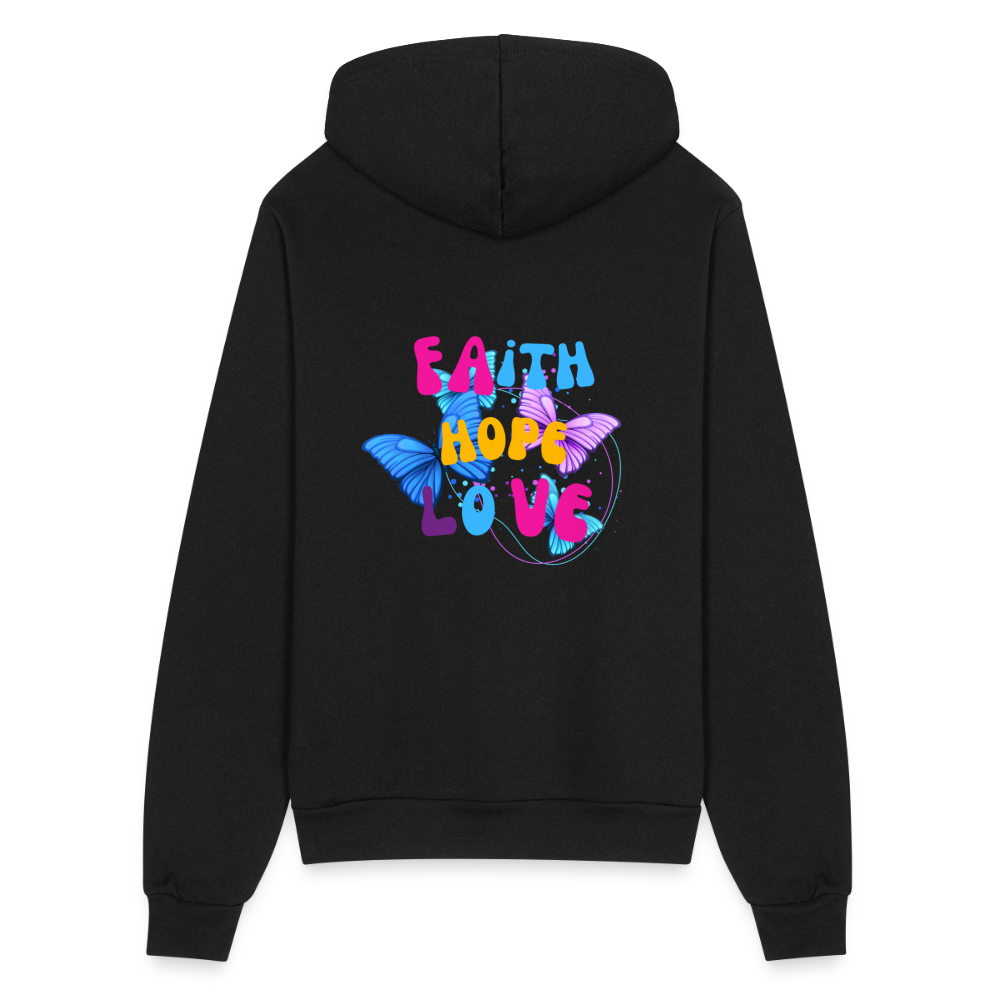 Bella + Canvas Unisex Full Zip Hoodie - black