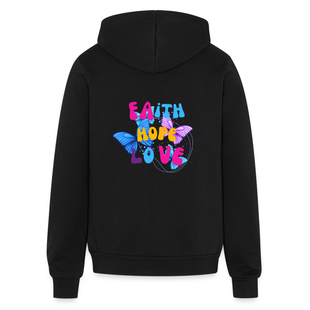 Bella + Canvas Unisex Full Zip Hoodie - black