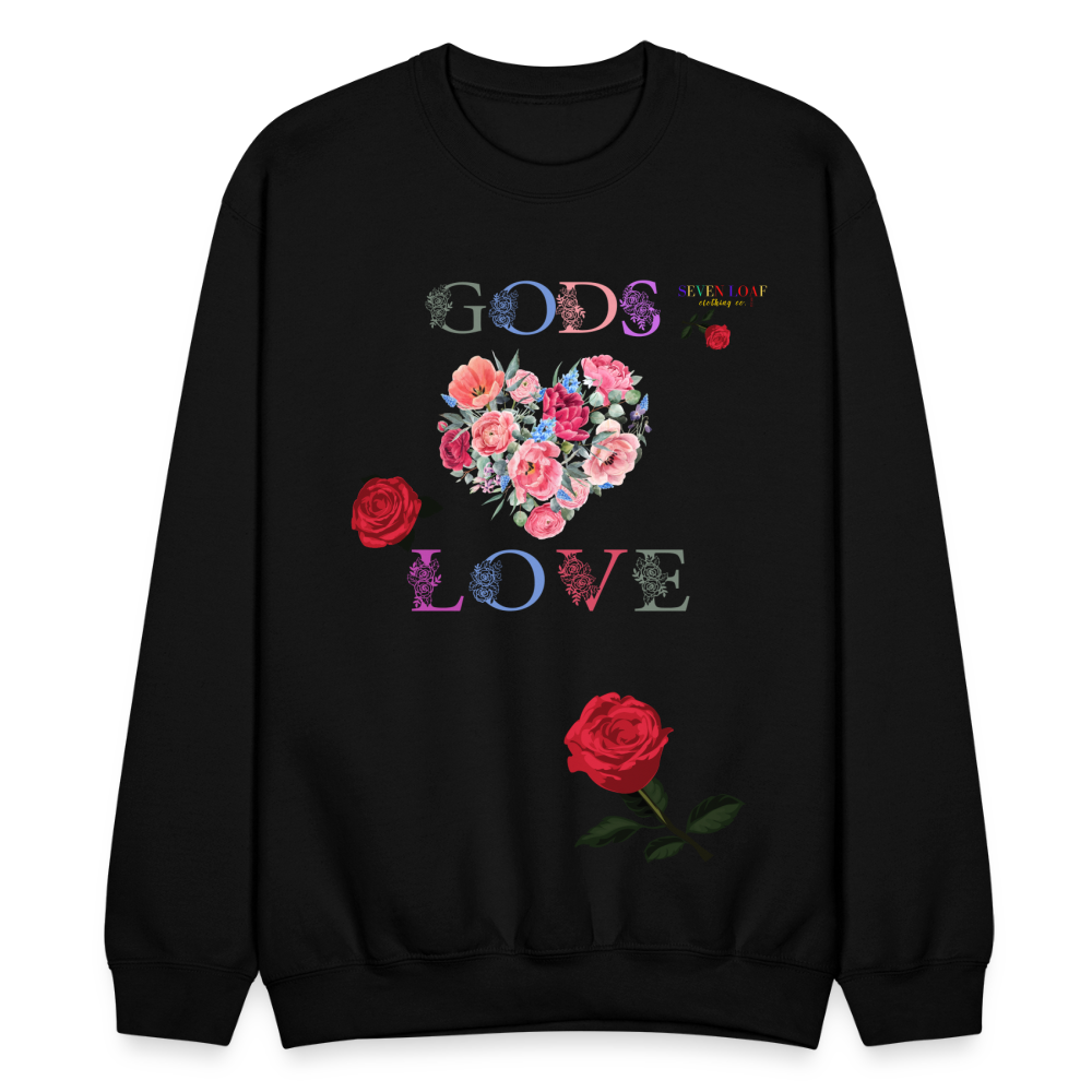 Unisex Premium Organic Divine Love Blossom Sweatshirt - black