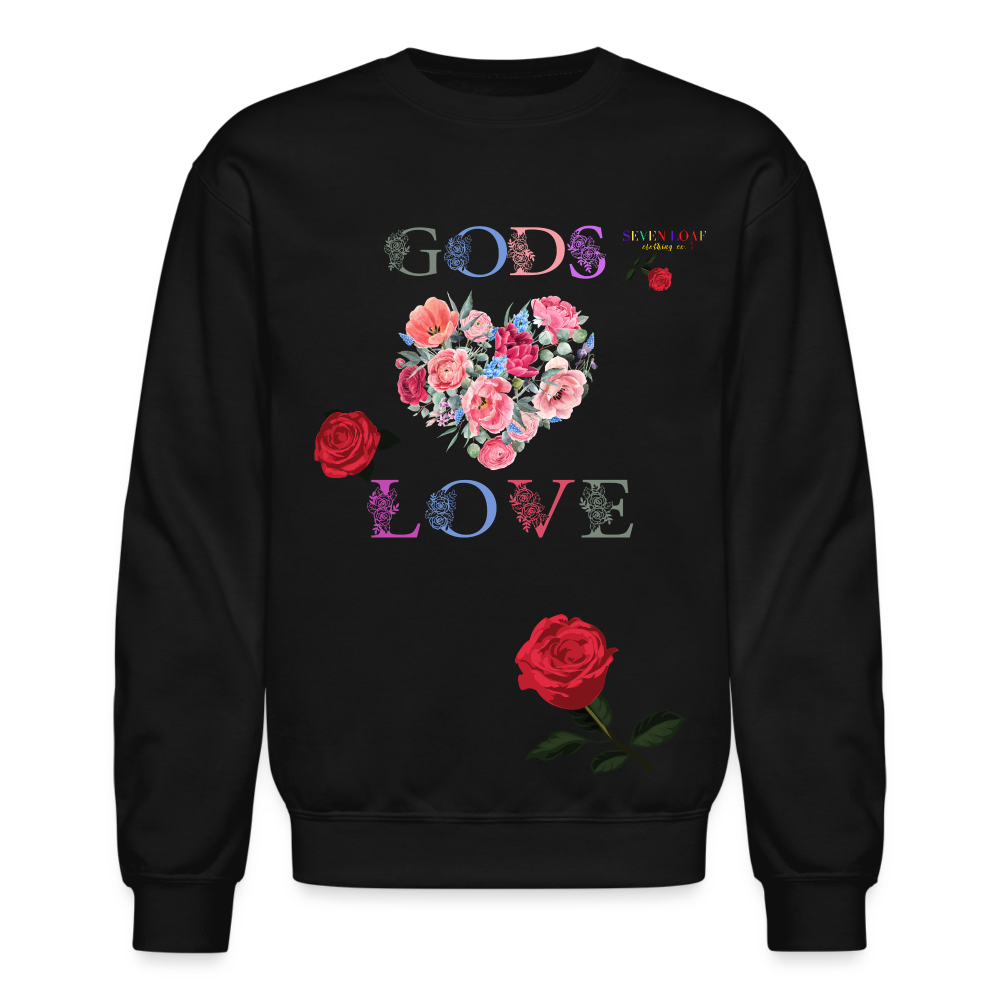 Unisex Premium Organic Divine Love Blossom Sweatshirt - black