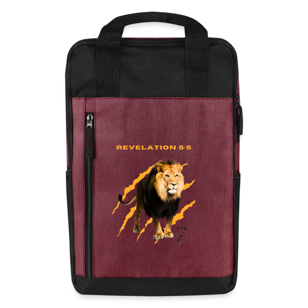 Lion of Judah Laptop Backpack - heather burgundy/black