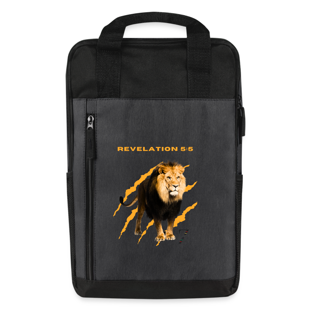 Lion of Judah Laptop Backpack - heather dark gray/black