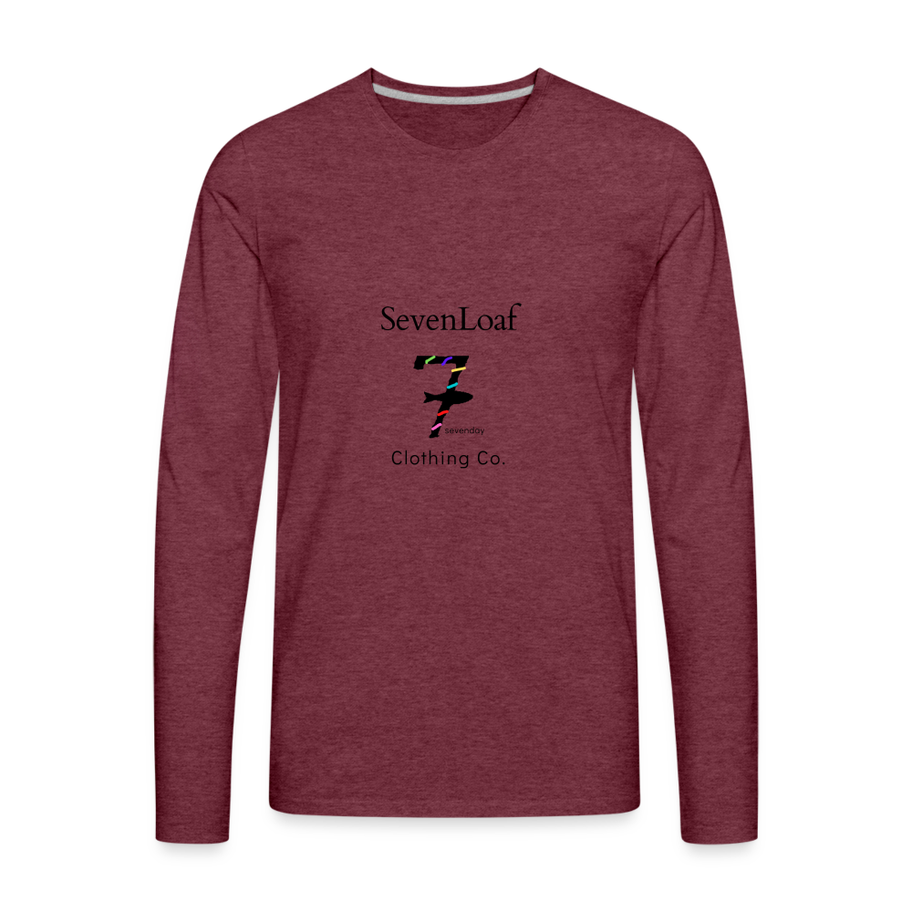 Men's Premium Long Sleeve T-Shirt - heather burgundy